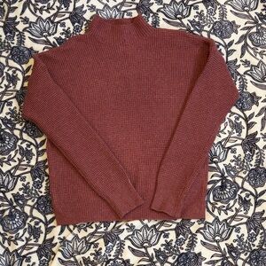 Pink Rose Mauve Knit Mock Neck Sweater